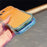 For iPhone  18 Pro / 17  Pro Case Rhinestone Decor Wave Frame Gradient Design TPU Phone Cover - Orange / Green - 5