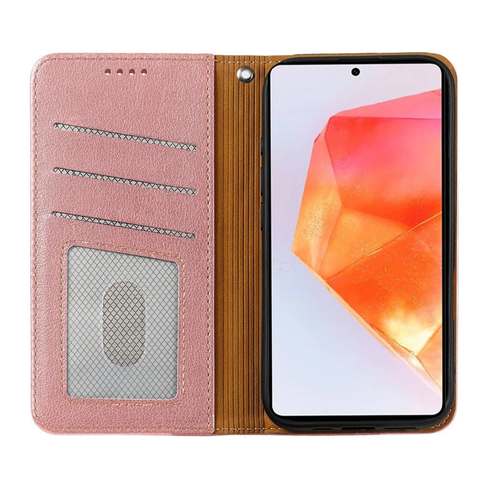 For Samsung Galaxy S26+ Case Wallet RFID Blocking Leather Phone Cover Strong Magnetic Closure - Rose Gold - 2