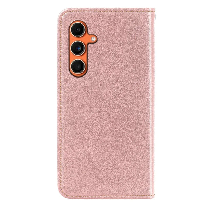 For Samsung Galaxy S26+ Case Wallet RFID Blocking Leather Phone Cover Strong Magnetic Closure - Rose Gold - 6
