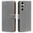 For Samsung Galaxy S26 Case RFID Blocking Wallet Litchi Texture Leather Phone Cover Magnetic Clasp - Grey - 1