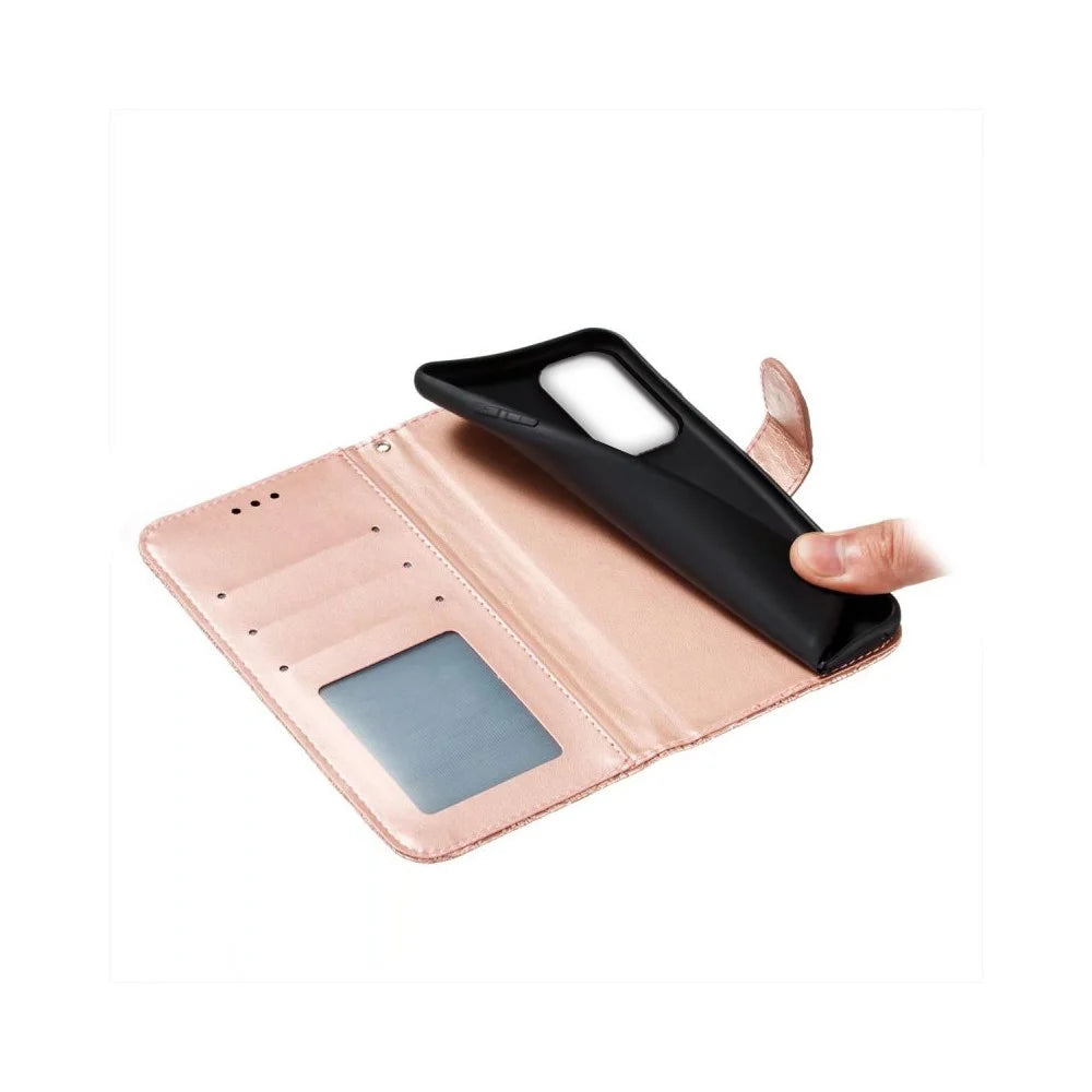 For Samsung Galaxy S26+ Case Lace Flowers PU Leather Flip Wallet Phone Cover - Rose Gold - 4