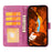 For Samsung Galaxy A37 5G Case Strong Magnetic Leather Wallet Phone Cover with Striped Texture - Rose - 2