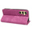 For Samsung Galaxy A37 5G Case Strong Magnetic Leather Wallet Phone Cover with Striped Texture - Rose - 4
