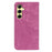For Samsung Galaxy A37 5G Case Strong Magnetic Leather Wallet Phone Cover with Striped Texture - Rose - 6