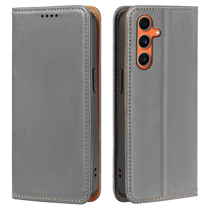 For Samsung Galaxy A37 5G Case Wallet RFID Blocking Leather Phone Cover Strong Magnetic Closure - Grey - 1