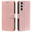 For Samsung Galaxy A57 5G Case RFID Blocking Wallet Litchi Texture Leather Phone Cover Magnetic Clasp - Rose Gold - 1