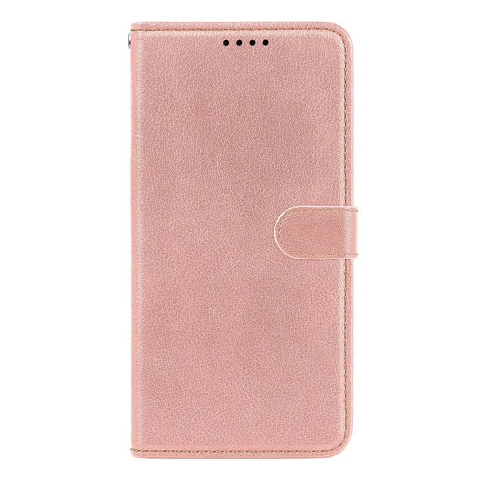 For Samsung Galaxy A57 5G Case RFID Blocking Wallet Litchi Texture Leather Phone Cover Magnetic Clasp - Rose Gold - 5