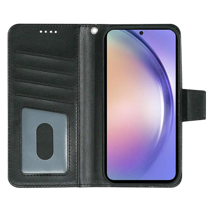 For Samsung Galaxy A57 5G Case Stand Card Holder Wallet Leather Phone Cover - Black - 2
