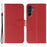 For Samsung Galaxy A27 5G Case PU Leather Flip Wallet Phone Cover with Strap - Red - 1