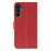 For Samsung Galaxy A27 5G Case PU Leather Flip Wallet Phone Cover with Strap - Red - 5