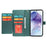 For Samsung Galaxy A37 5G Case with 9 Card Slots Checkered Pattern PU Leather Phone Cover - Green - 3