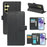 For Samsung Galaxy S26+ Case with 9 Card Slots Checkered Pattern PU Leather Phone Cover - Black - 1