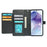 For Samsung Galaxy S26+ Case with 9 Card Slots Checkered Pattern PU Leather Phone Cover - Black - 3