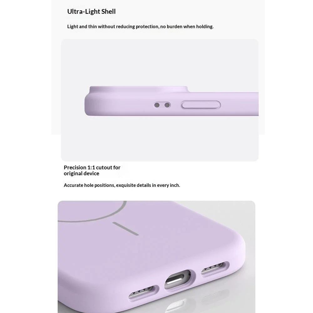 For iPhone 17 Magnetic Case Skin-Friendly Liquid Silicone + PC Phone Cover Compatible with MagSafe - Antique White - 4