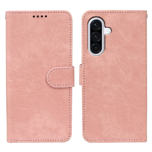 For Samsung Galaxy A27 5G Case Flip Wallet Striped Texture Leather Phone Cover - Rose Gold - 1
