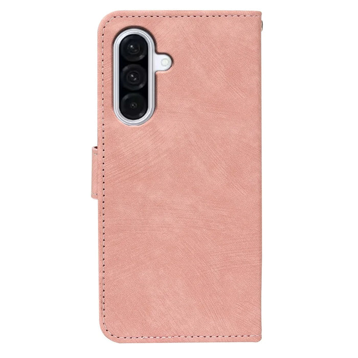For Samsung Galaxy A27 5G Case Flip Wallet Striped Texture Leather Phone Cover - Rose Gold - 5