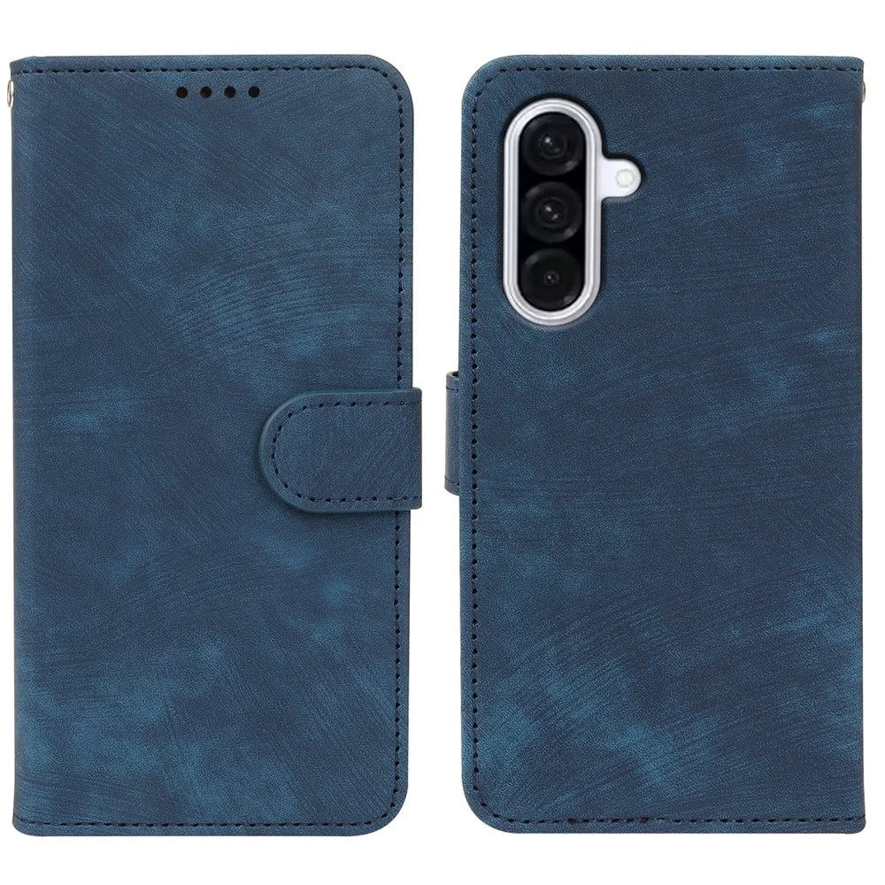 For Samsung Galaxy A37 5G Case Flip Wallet Striped Texture Leather Phone Cover - Blue - 1