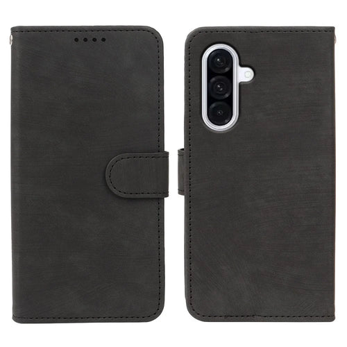 For Samsung Galaxy A57 5G Case Flip Wallet Striped Texture Leather Phone Cover - Black - 1
