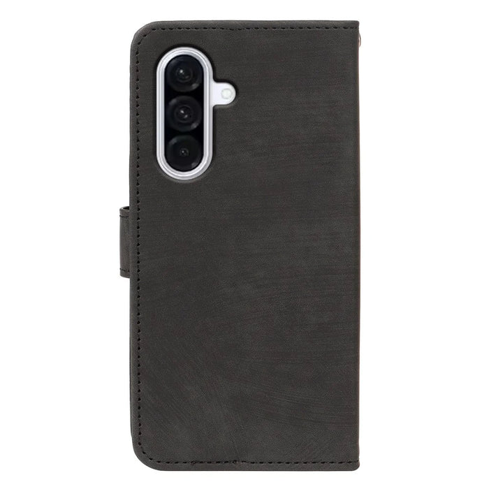 For Samsung Galaxy A57 5G Case Flip Wallet Striped Texture Leather Phone Cover - Black - 6