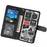 For Samsung Galaxy S26+ Case Retro PU Leather Wallet Phone Cover with Rotating Card Slots Holder - Black - 2
