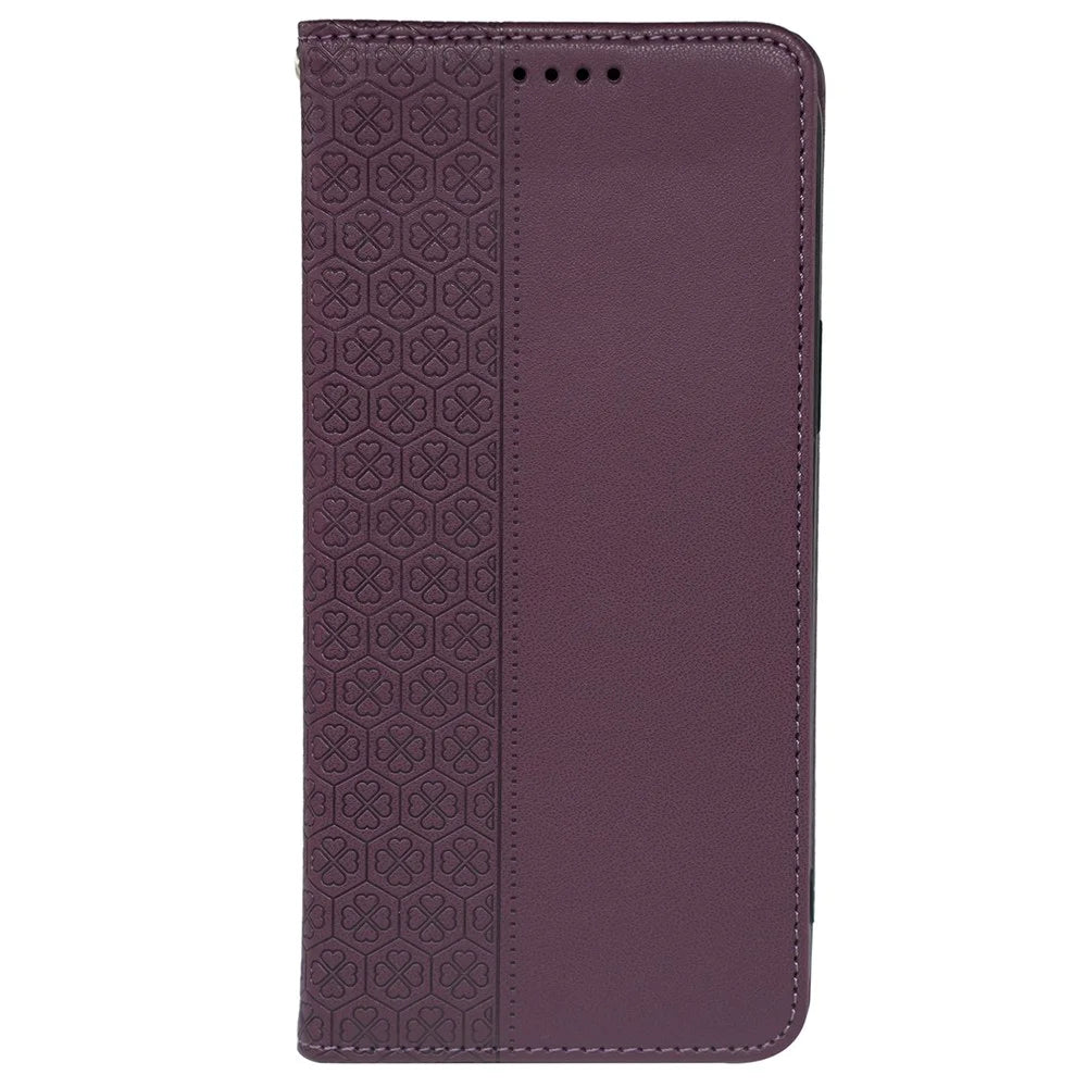 For Samsung Galaxy S26 Ultra Case Four Leaf Clover Leather Flip Phone Cover Stand Wallet - Dark Purple - 5