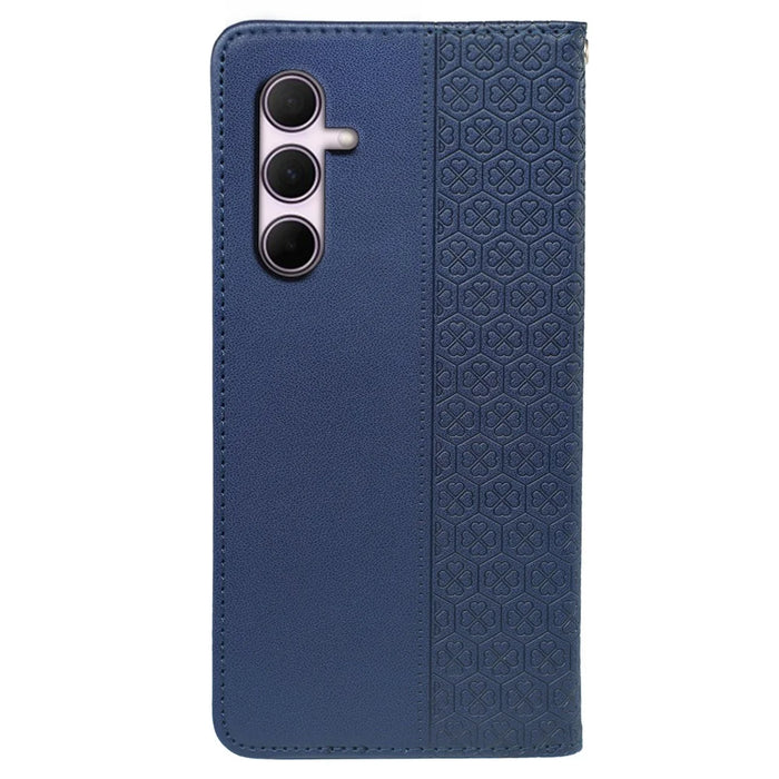 For Samsung Galaxy S26 Case Four Leaf Clover Leather Flip Phone Cover Stand Wallet - Blue - 6