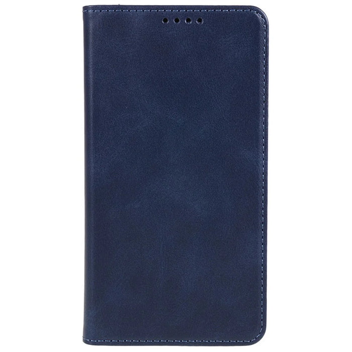 For Samsung Galaxy A27 5G Case Strong Magnetic PU Leather Phone Cover Calf Texture - Blue - 6