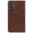 For Samsung Galaxy S26 Case Strong Magnetic PU Leather Phone Cover Calf Texture - Brown - 7