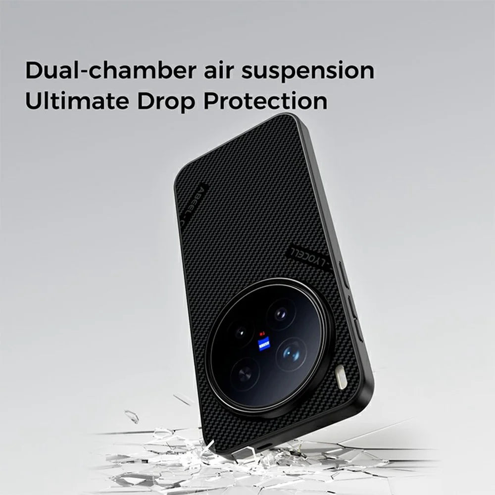 ABEEL CF-Lyocell Series For vivo X300 Pro 5G Magnetic Case Microfiber + PC + E-TPU Phone Cover - No.1 - 4