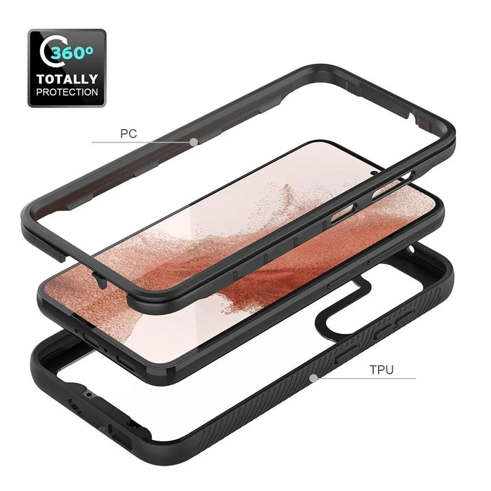 For Samsung Galaxy S23+ Hard Acrylic + PC + Soft TPU Phone Case Drop-proof Clear Back Cover - Black - 2