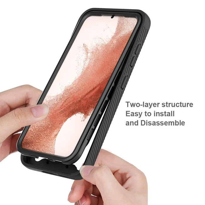 For Samsung Galaxy S23+ Hard Acrylic + PC + Soft TPU Phone Case Drop-proof Clear Back Cover - Black - 5