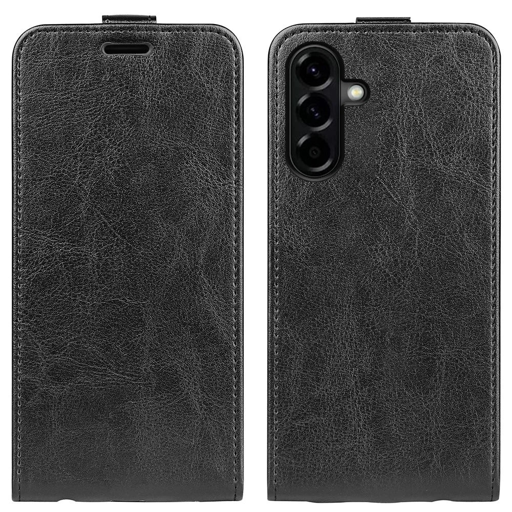 For Samsung Galaxy A57 5G Case with Card Slots Vertical Flip Leather Phone Cover - Black - 1