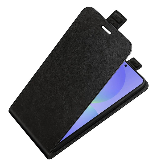 For Samsung Galaxy A37 5G Case with Card Slots Vertical Flip Leather Phone Cover - Black - 4