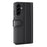 For Samsung Galaxy A57 5G Case Genuine Split Leather Phone Cover with Wallet Stand - Black - 6