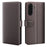 For Samsung Galaxy A37 5G Case Genuine Split Leather Phone Cover with Wallet Stand - Brown - 1