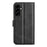 For Samsung Galaxy A57 5G Stand Case Anti-Scratch Calf Texture Leather Phone Cover - Black - 7