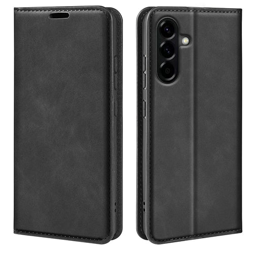For Samsung Galaxy A57 5G Case Skin Touch Leather Wallet Phone Cover - Black - 1