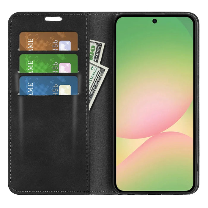 For Samsung Galaxy A57 5G Case Skin Touch Leather Wallet Phone Cover - Black - 2