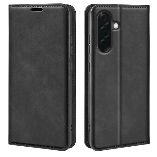 For Samsung Galaxy A37 5G Case Skin Touch Leather Wallet Phone Cover - Black - 1