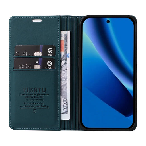 YIKATU For Google Pixel 10a Phone Cases  Magnetic Closure PU Leather Mobile Cover - Green - 2