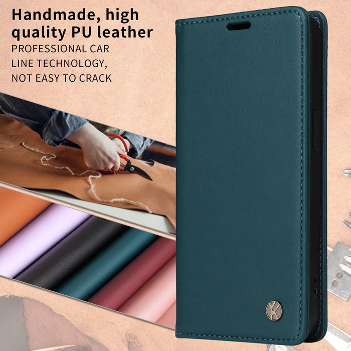 YIKATU For Google Pixel 10a Phone Cases  Magnetic Closure PU Leather Mobile Cover - Green - 4