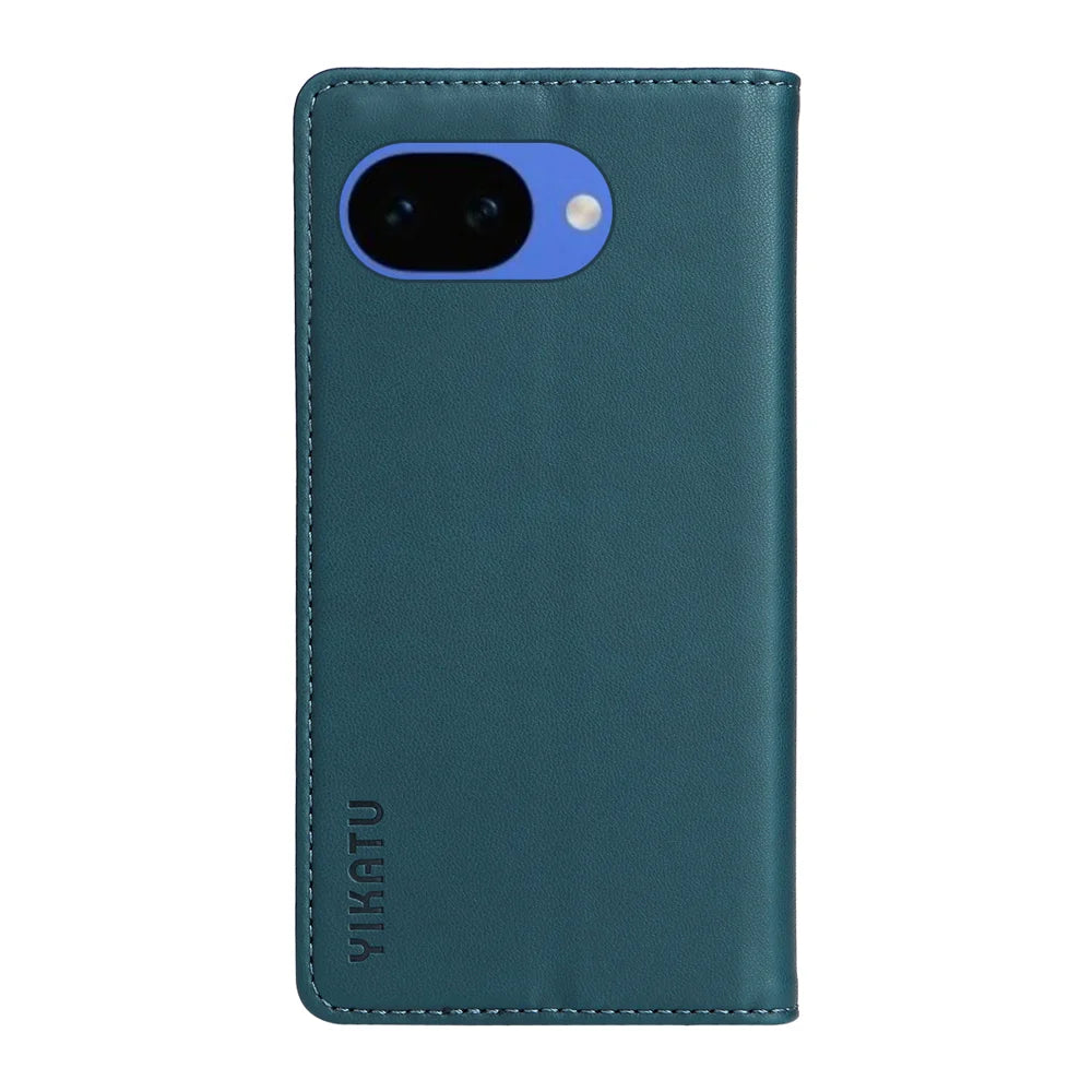 YIKATU For Google Pixel 10a Phone Cases  Magnetic Closure PU Leather Mobile Cover - Green - 6
