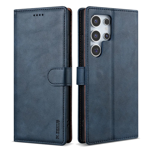 N.BEKUS CSJ-001 For Samsung Galaxy S26 Ultra Stand Case PU Leather Wallet Phone Cover - Blue - 1