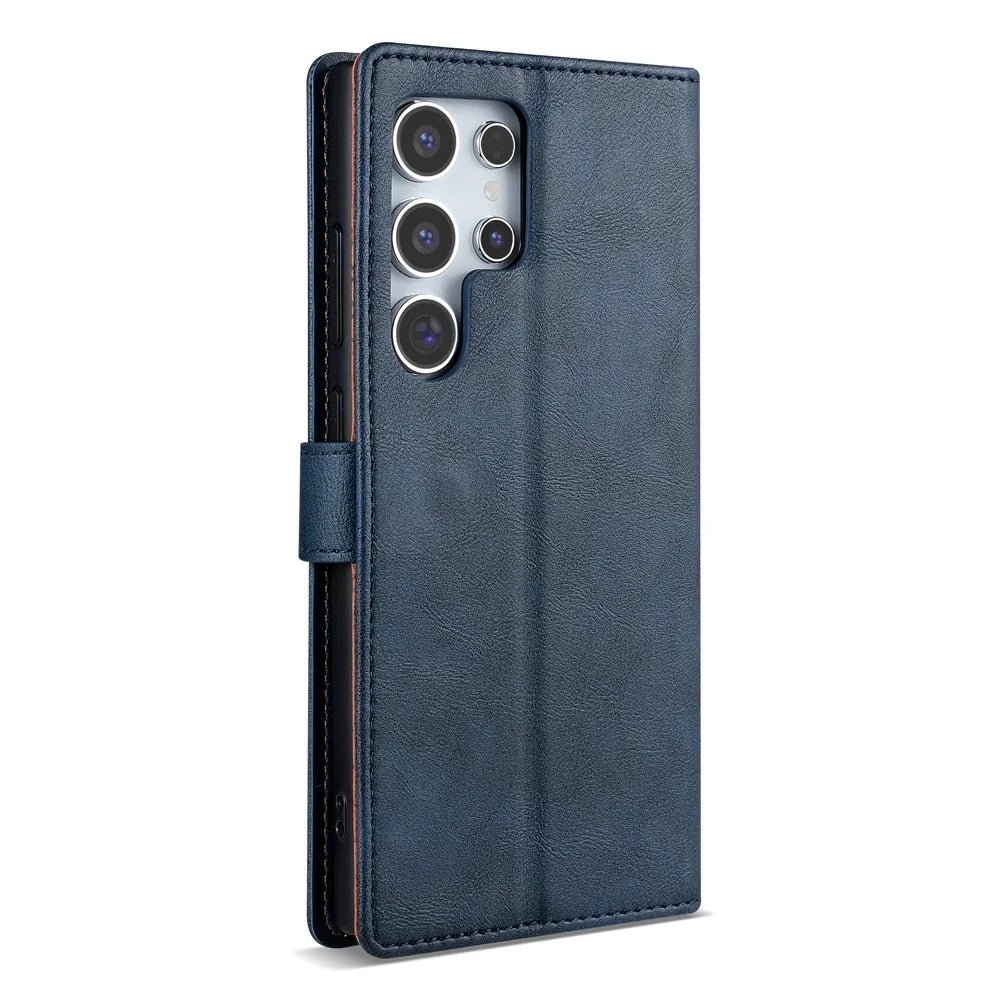 N.BEKUS CSJ-001 For Samsung Galaxy S26 Ultra Stand Case PU Leather Wallet Phone Cover - Blue - 5