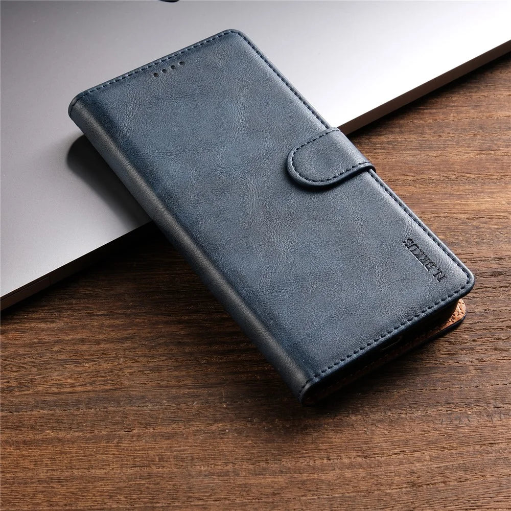 N.BEKUS CSJ-001 For Samsung Galaxy S26 Ultra Stand Case PU Leather Wallet Phone Cover - Blue - 7