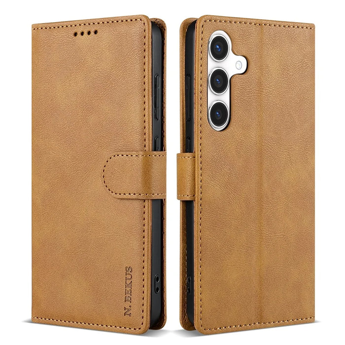 N.BEKUS CSJ-001 For Samsung Galaxy A57 5G Stand Case PU Leather Wallet Phone Cover - Brown - 1