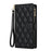 For Samsung Galaxy S26+ Case Rhombus Stitching Leather Wallet Phone Cover with Long   /   Short Strap - Black - 7