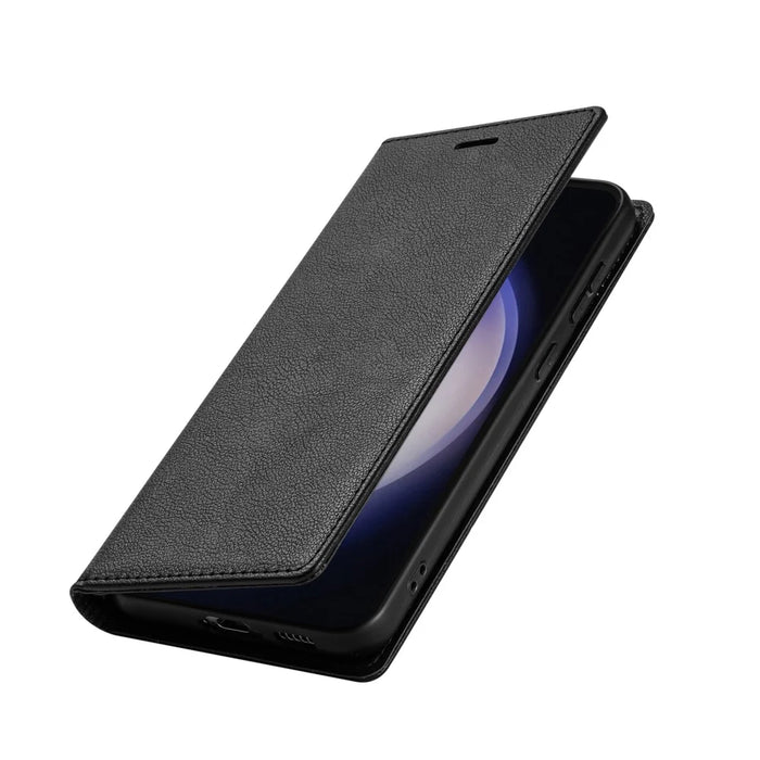 For Samsung Galaxy A37 5G Wallet Case Magnetic Closure PU Leather Phone Cover - Black - 5