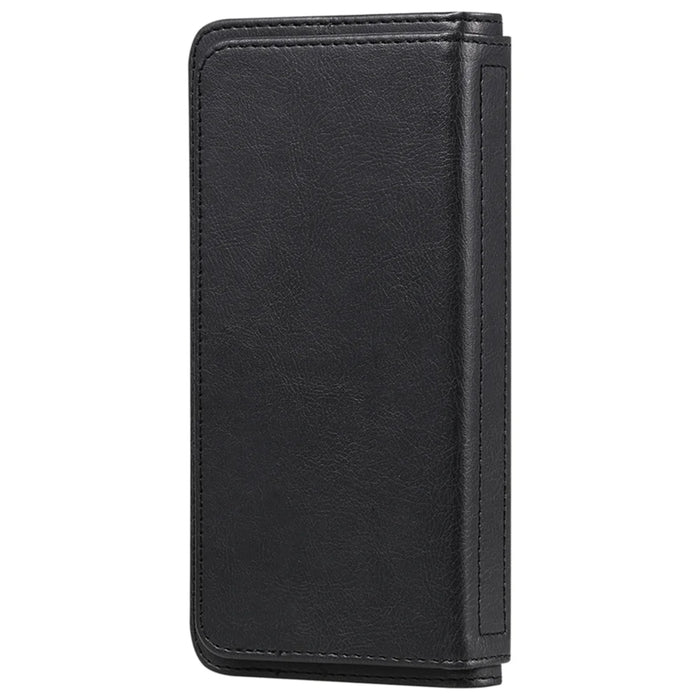 For Samsung Galaxy S26+ Leather Case with 10 Card Holder Phone Cover Stand - Black - 7