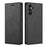 For Samsung Galaxy S25 FE Wallet Case Magnetic Closure PU Leather Phone Cover - Black - 1